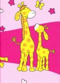 Povlečení do postýlky - krep - Žirafky růžové