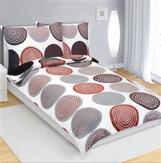 Povlečení mikroflanel - Mandala červená 1+1 70x90 + 140x200